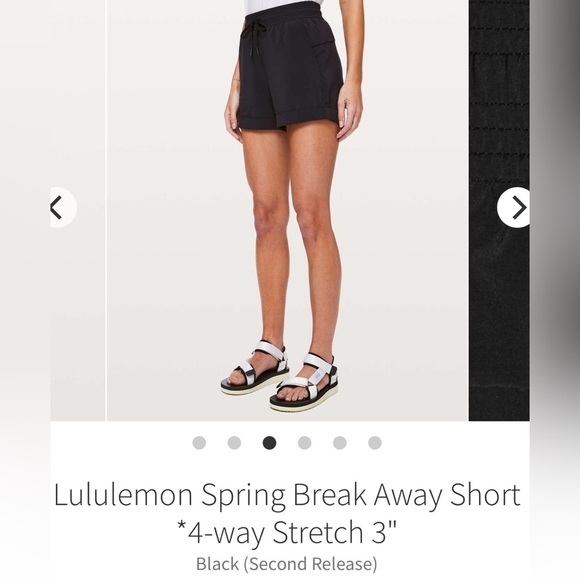 Lululemon Black Spring Break Away 4- Way Stretch 3” Shorts Size 4 - Picture 2 of 10